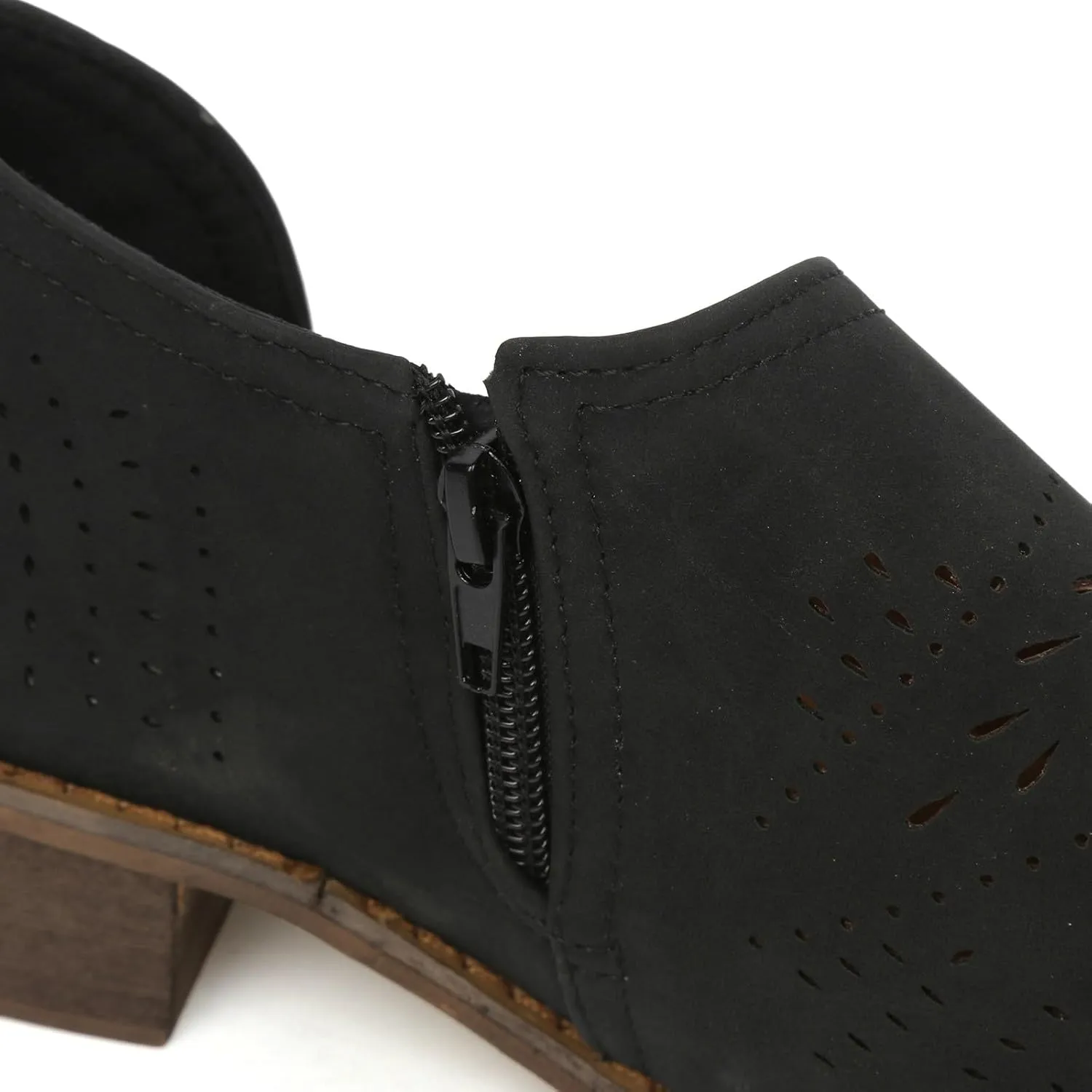 Ankle Boots for Women Casual Slip On Loafers Pointed Toe Chunky Block Low Heel Shoes Cut out Office Dress Casual Booties