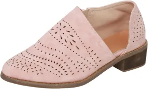 Ankle Boots for Women Casual Slip On Loafers Pointed Toe Chunky Block Low Heel Shoes Cut out Office Dress Casual Booties