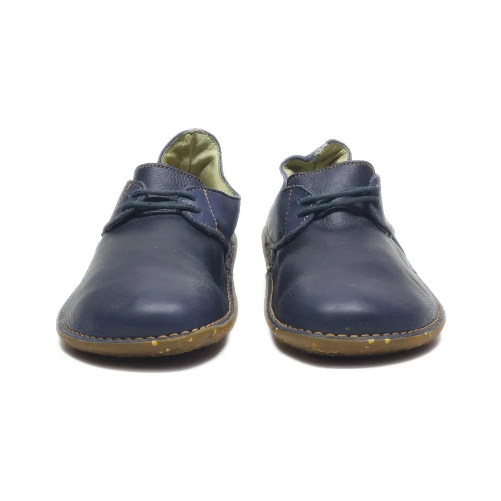 El Naturalista Slip Ons Leather Blue Colour For Women