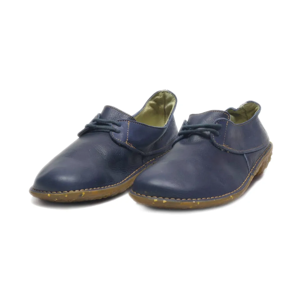 El Naturalista Slip Ons Leather Blue Colour For Women