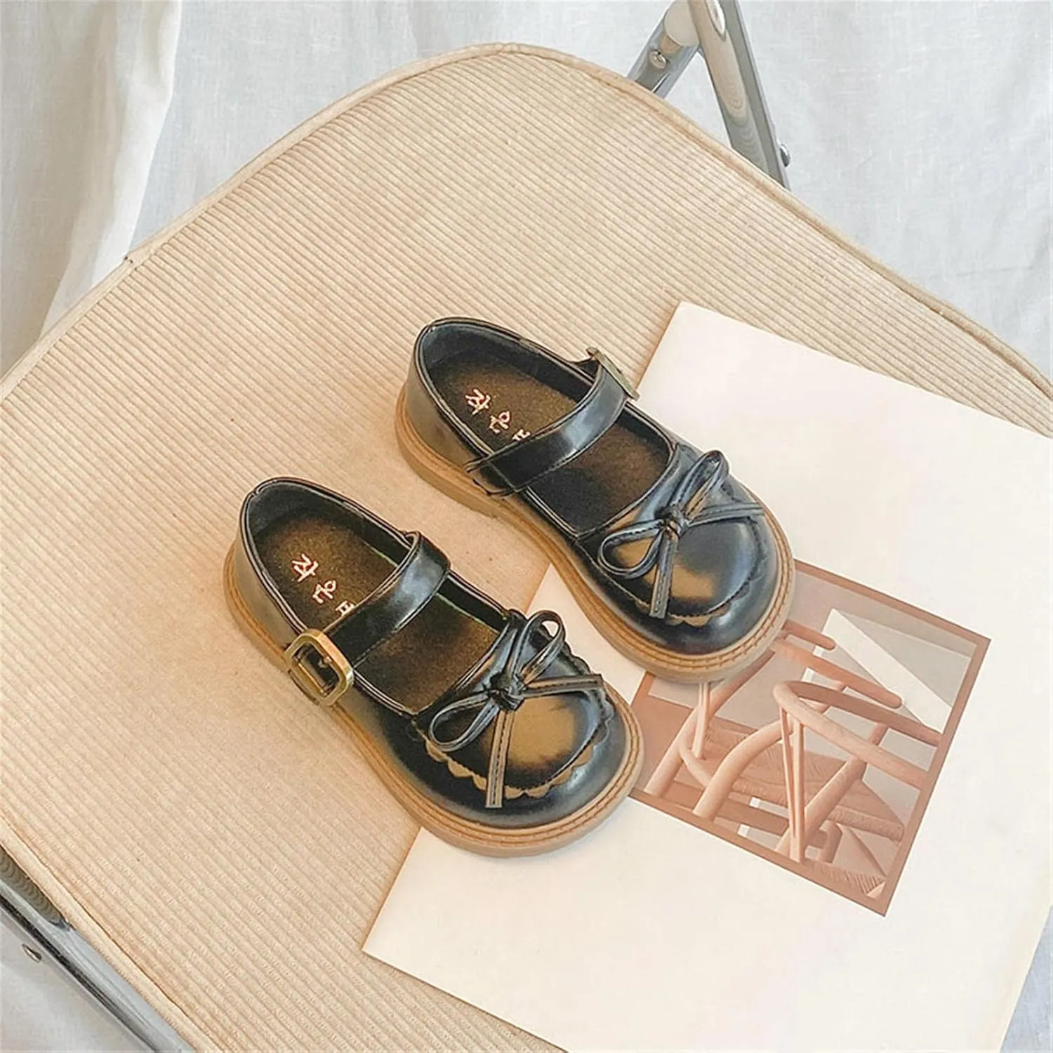 Girls Leather Bow Design Soft Round Toe Princess Dress Flat Shoes(Toddler/Little Kid/Big Kids) Newborn Summer Shoes