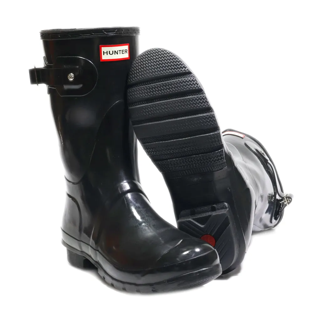 Hunter Orginal Short Glow Rain Boots Rubber Black Colour For Women