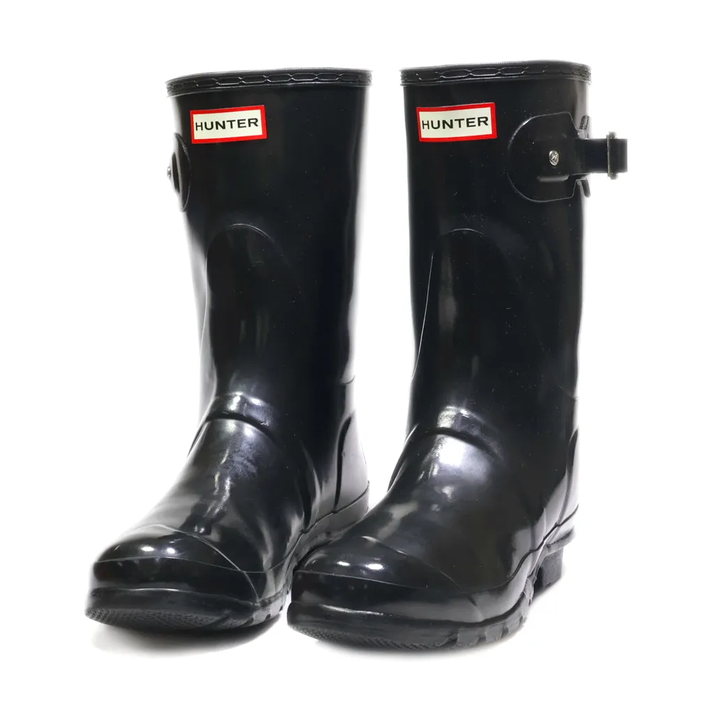 Hunter Orginal Short Glow Rain Boots Rubber Black Colour For Women