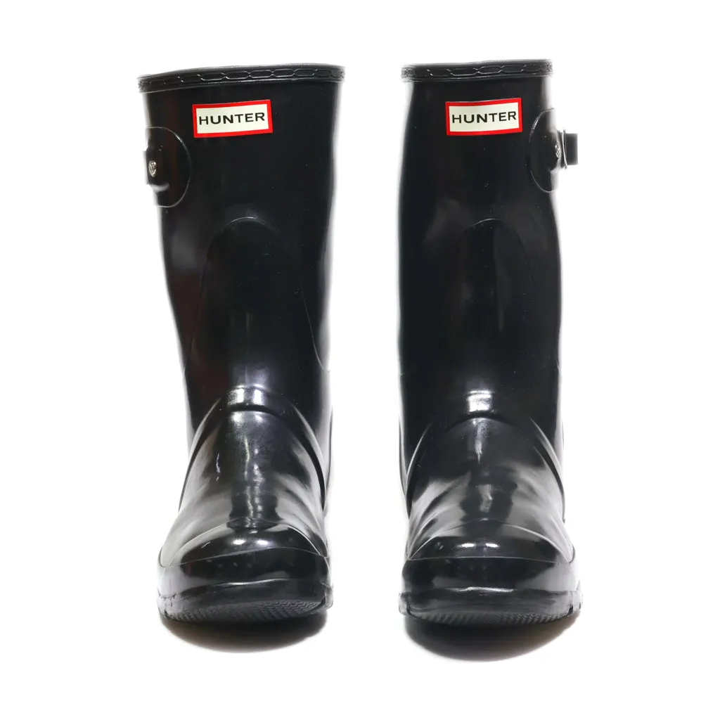 Hunter Orginal Short Glow Rain Boots Rubber Black Colour For Women