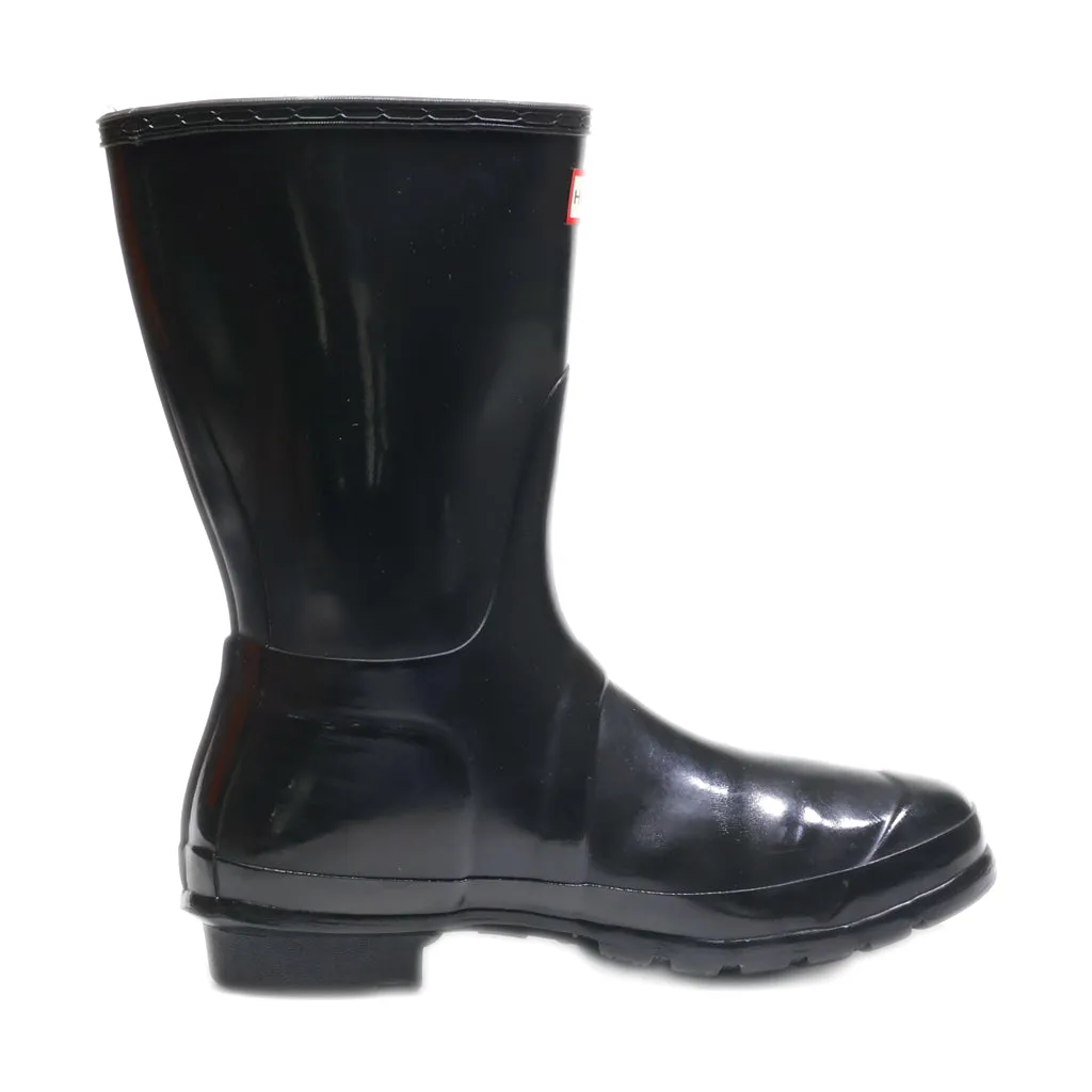 Hunter Orginal Short Glow Rain Boots Rubber Black Colour For Women