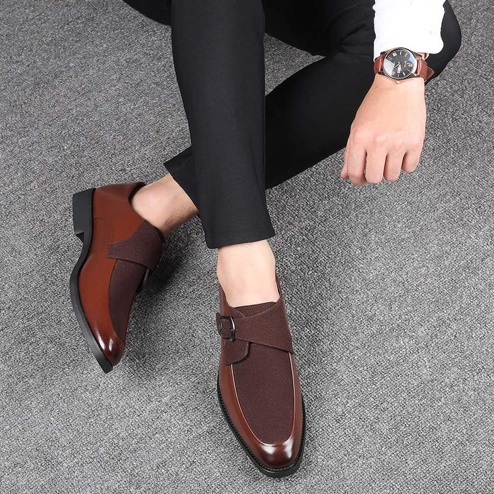 Mens Monk Shoes Casual Formal Business Moccasins Slip on Loafer Dress Shoes for Men