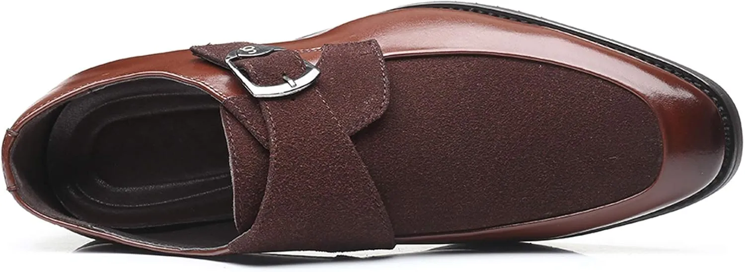 Mens Monk Shoes Casual Formal Business Moccasins Slip on Loafer Dress Shoes for Men