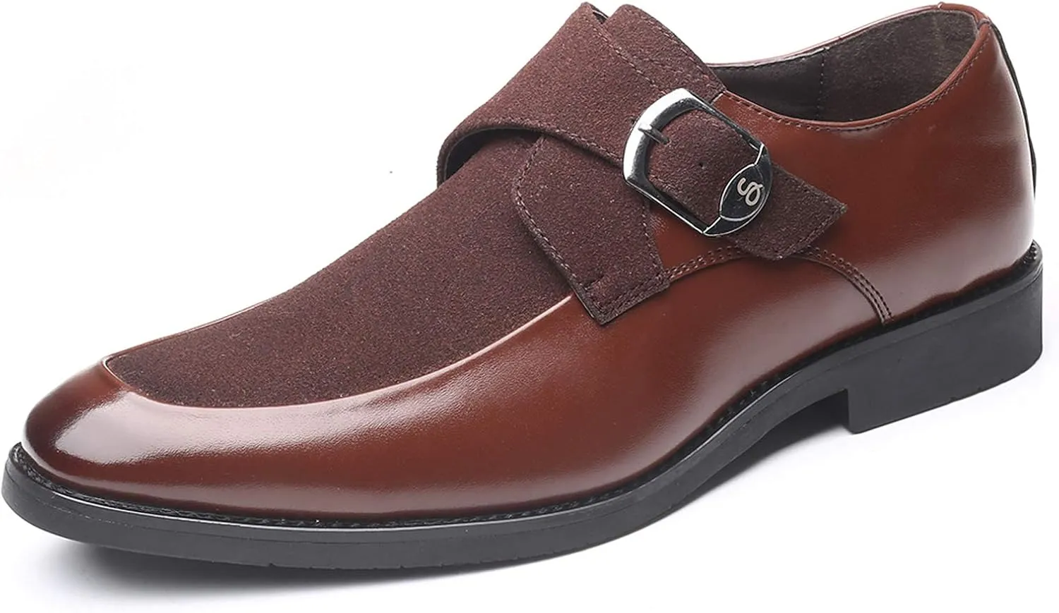 Mens Monk Shoes Casual Formal Business Moccasins Slip on Loafer Dress Shoes for Men