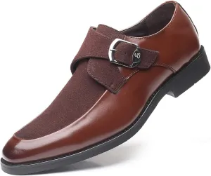 Mens Monk Shoes Casual Formal Business Moccasins Slip on Loafer Dress Shoes for Men