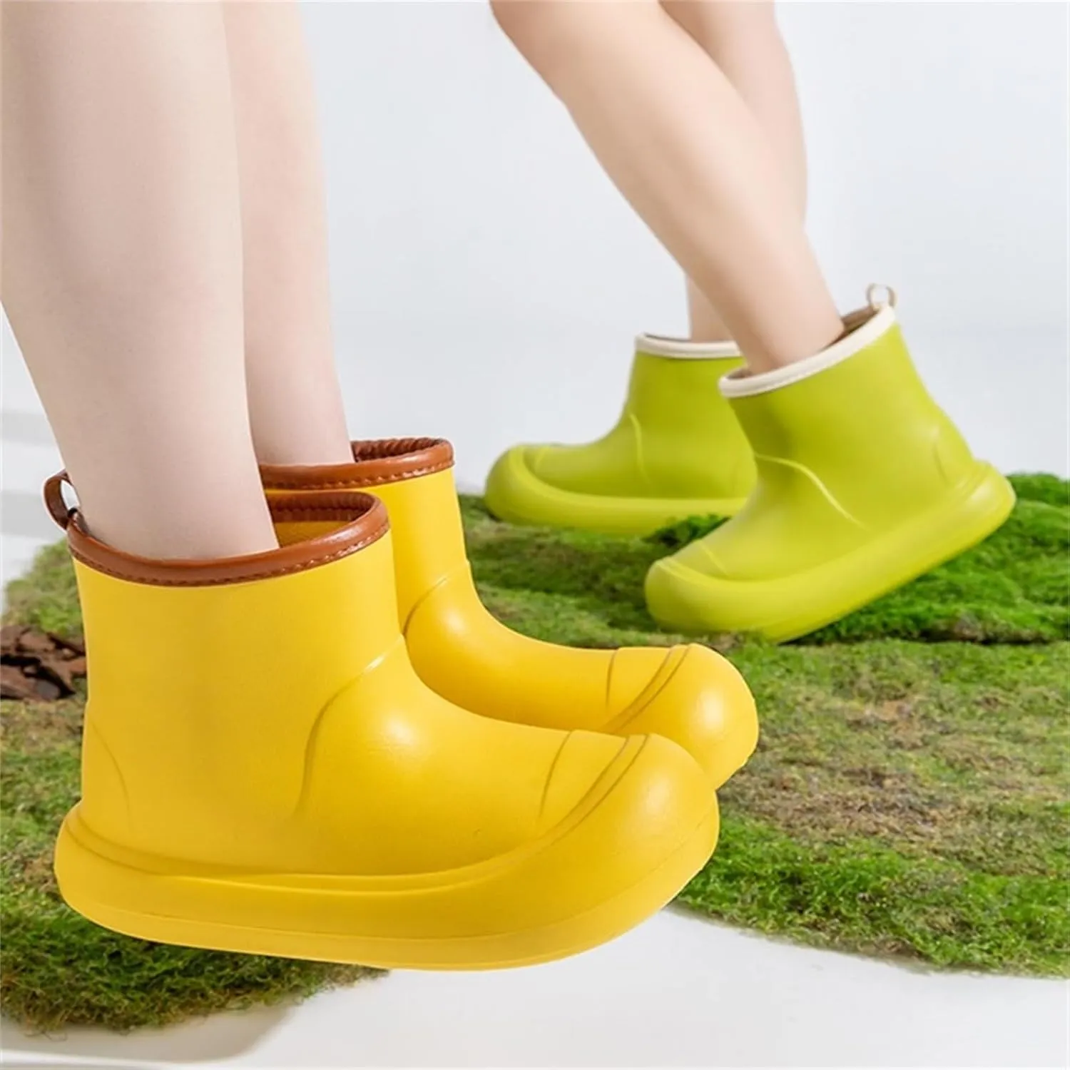Toddler Baby Rain Boots Easy-on Soft Sole Anti Slip Lightweight Water-Proof Garden Shoes Outer Wear Ankle Boot