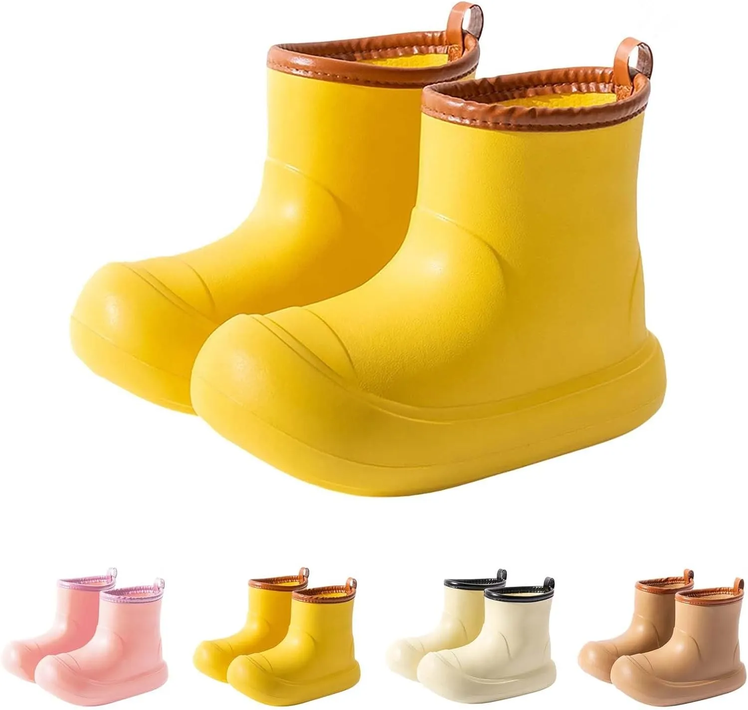 Toddler Baby Rain Boots Easy-on Soft Sole Anti Slip Lightweight Water-Proof Garden Shoes Outer Wear Ankle Boot