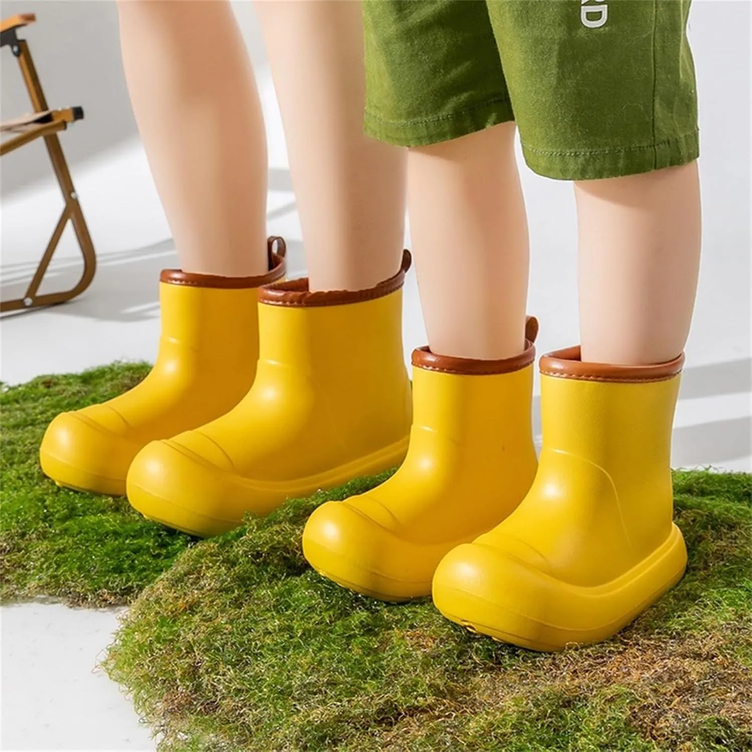 Toddler Baby Rain Boots Easy-on Soft Sole Anti Slip Lightweight Water-Proof Garden Shoes Outer Wear Ankle Boot