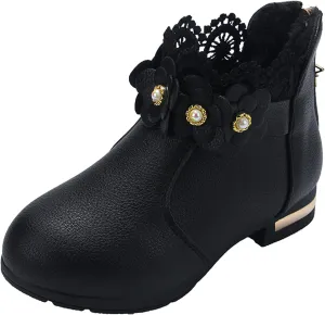 Toddler Single Shoes Girls Shoes Fashion Ankle Boots Kids Low Heel Cute Warm Snow Boots