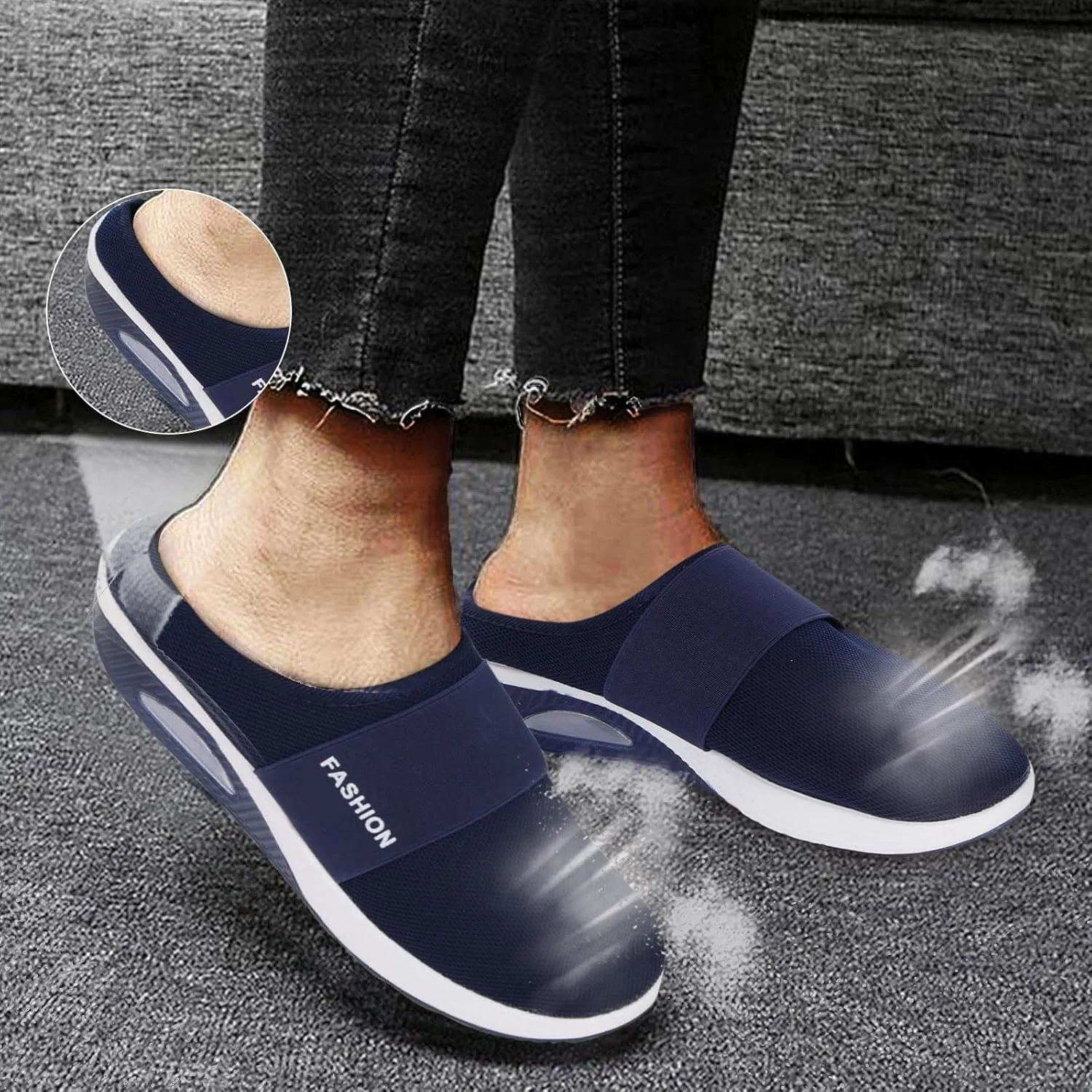 Women's Casual Slip on Half Shoes Breathable Mens Running Shoes Lightweight Casual Work Shoes Men's Fashion Sneakers Platform Tennis Shoe Trainers Shoe