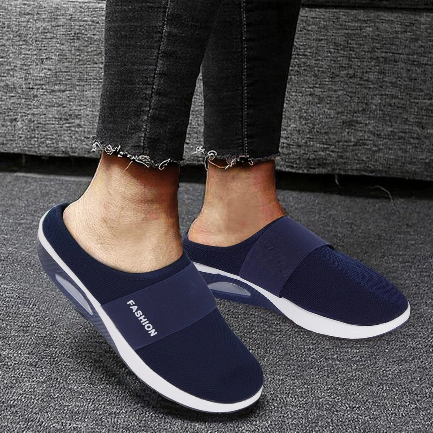 Women's Casual Slip on Half Shoes Breathable Mens Running Shoes Lightweight Casual Work Shoes Men's Fashion Sneakers Platform Tennis Shoe Trainers Shoe